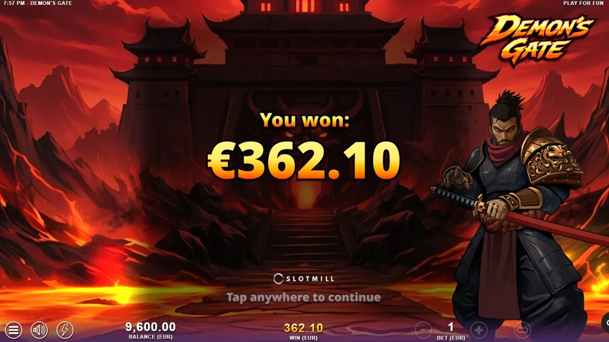 Demon’s Gate slot visual style featuring a samurai and a glowing portal