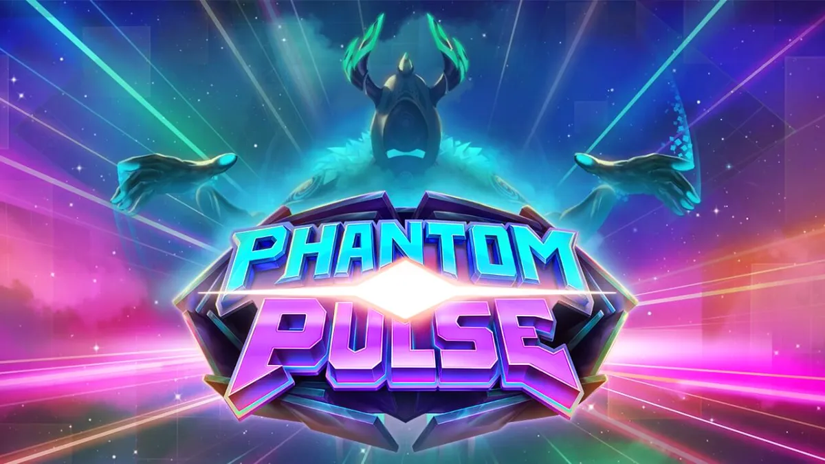 Interface futurista e abstrata do slot Phantom Pulse com elementos de luz neon